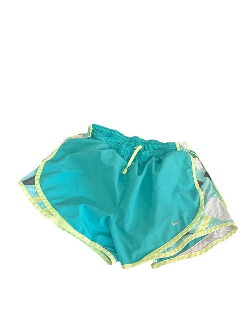 NIKE DRI-FIT Size Small Green/Yellow Women’s Running Shorts